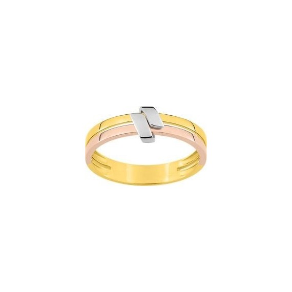 Bague or 18 carats blanc, jaune et rose